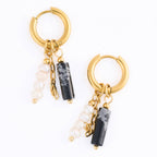 Howard's - Hoop Earrings Pearl Gemstone Beaded Waterproof Gold Narelle