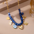 JOSSLYN by wall to wall - Beaded & Gold Chain Multi-Charm Strand Necklace | 80N93913