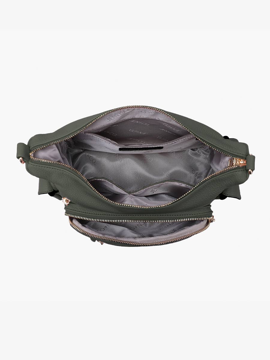 Nicole Multi-Zip Crossbody w/ Side Pockets