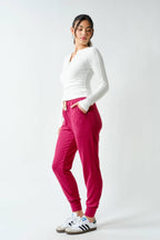 Essential Long-Sleeved Micro-Ribbed Henley Top-Mono B