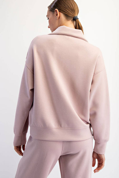 Rae Mode - MODAL SCUBA QUARTER ZIP FUNNEL NECK PULLOVER