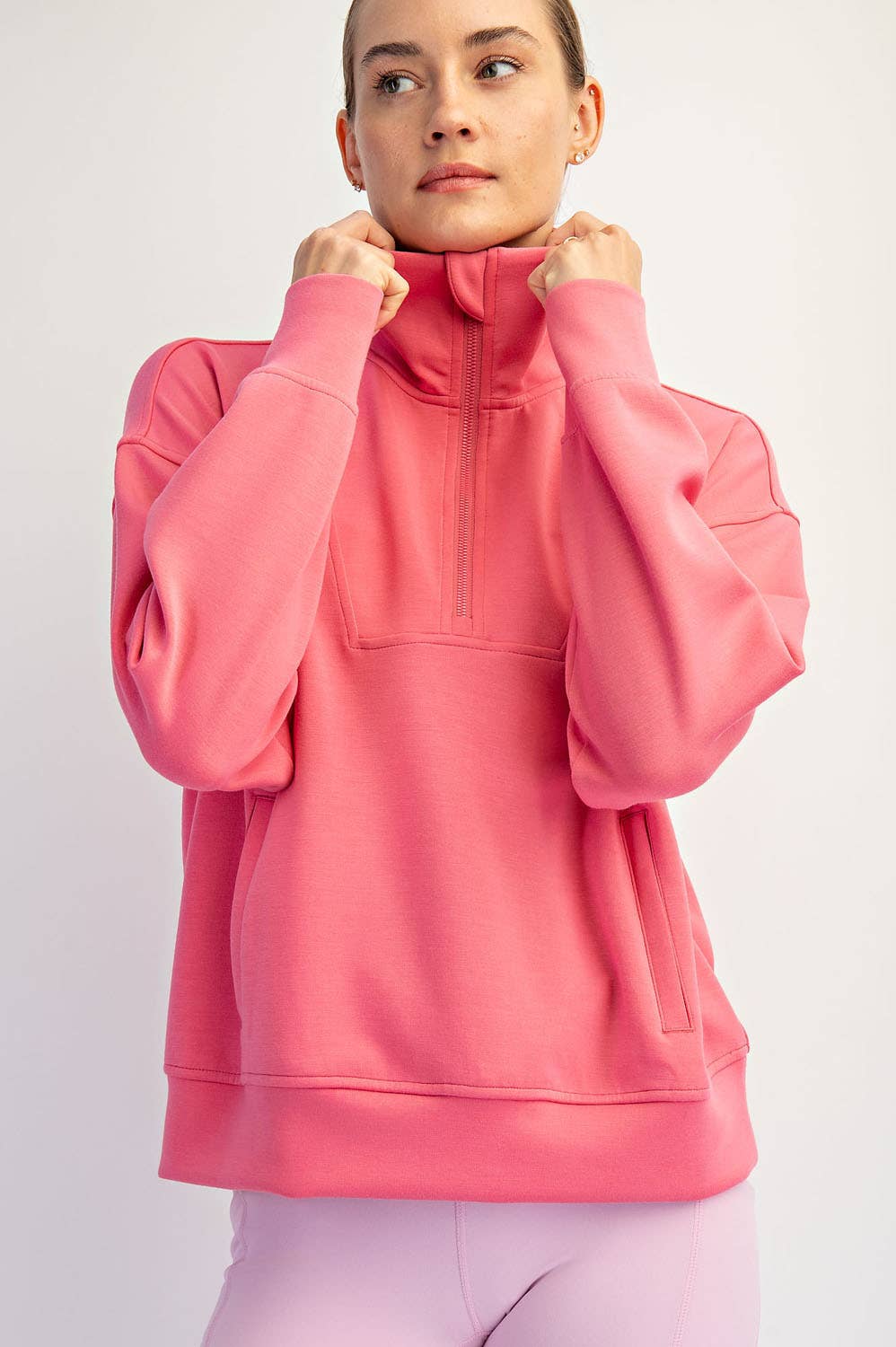 Rae Mode - MODAL SCUBA QUARTER ZIP FUNNEL NECK PULLOVER