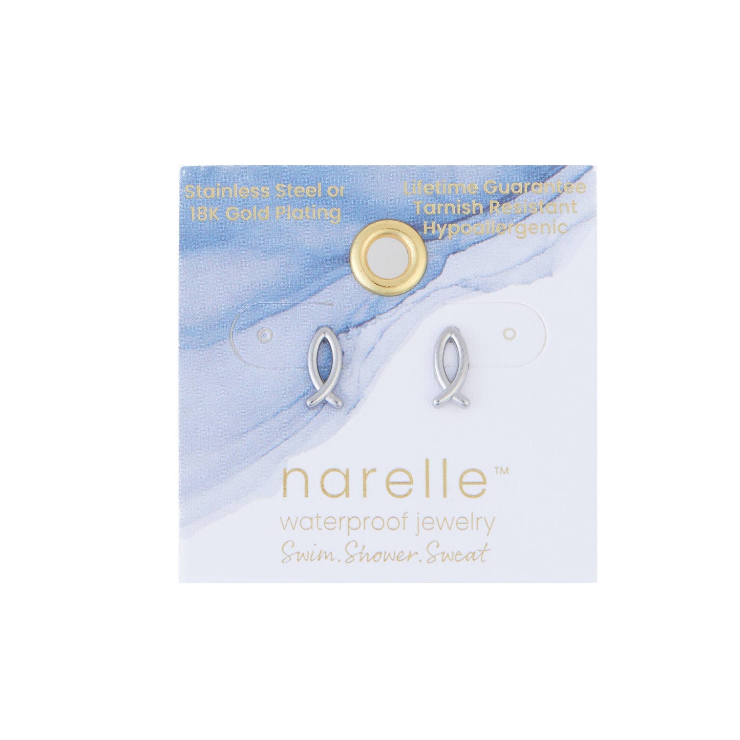 Howard's - Waterproof Earrings Ichthy Studs in Gold & Stainless Steel