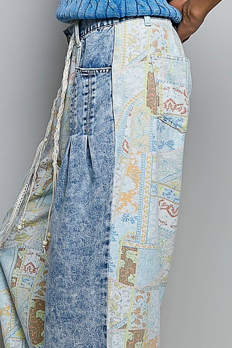 Pol Clothing - Relaxed Tapered Woven Drawstring Lightweight Waistband Pants