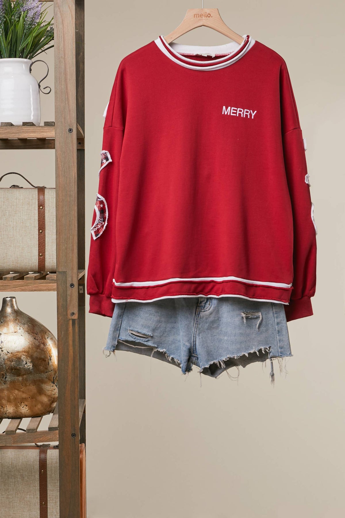 Christmas Back Lettering Sweatshirt-Mello