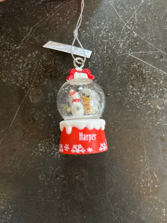 Harper Mini Snow Globe Ornament