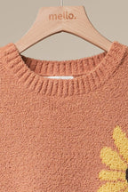Sunlit Bloom Patch Sweater-Mello