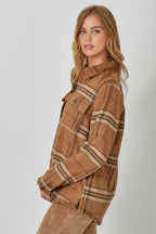 Fringe Detailed Plaid Jacket