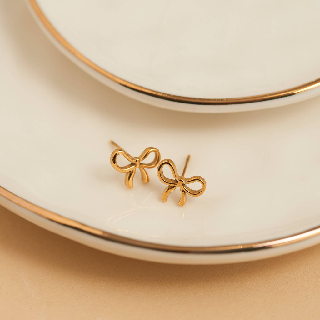 Howard's - Waterproof Earrings Narelle Stud Bow in 18K Gold Finish