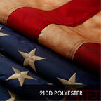 American Flag Tea-Stained 3x5FT Embroidered Polyester
