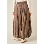 FLORAL PRINT PLEATED BALLOON LEG PARACHUTE PANTS