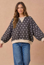 Haptics - Oversized Polka Dot Pullover