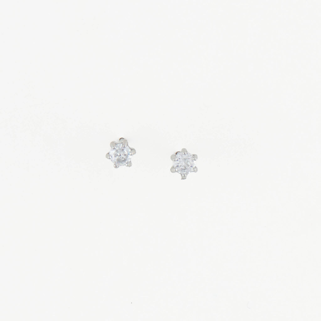 Howard's - Waterproof Earrings 3mm Round Cubic Zirconia Stud Narelle