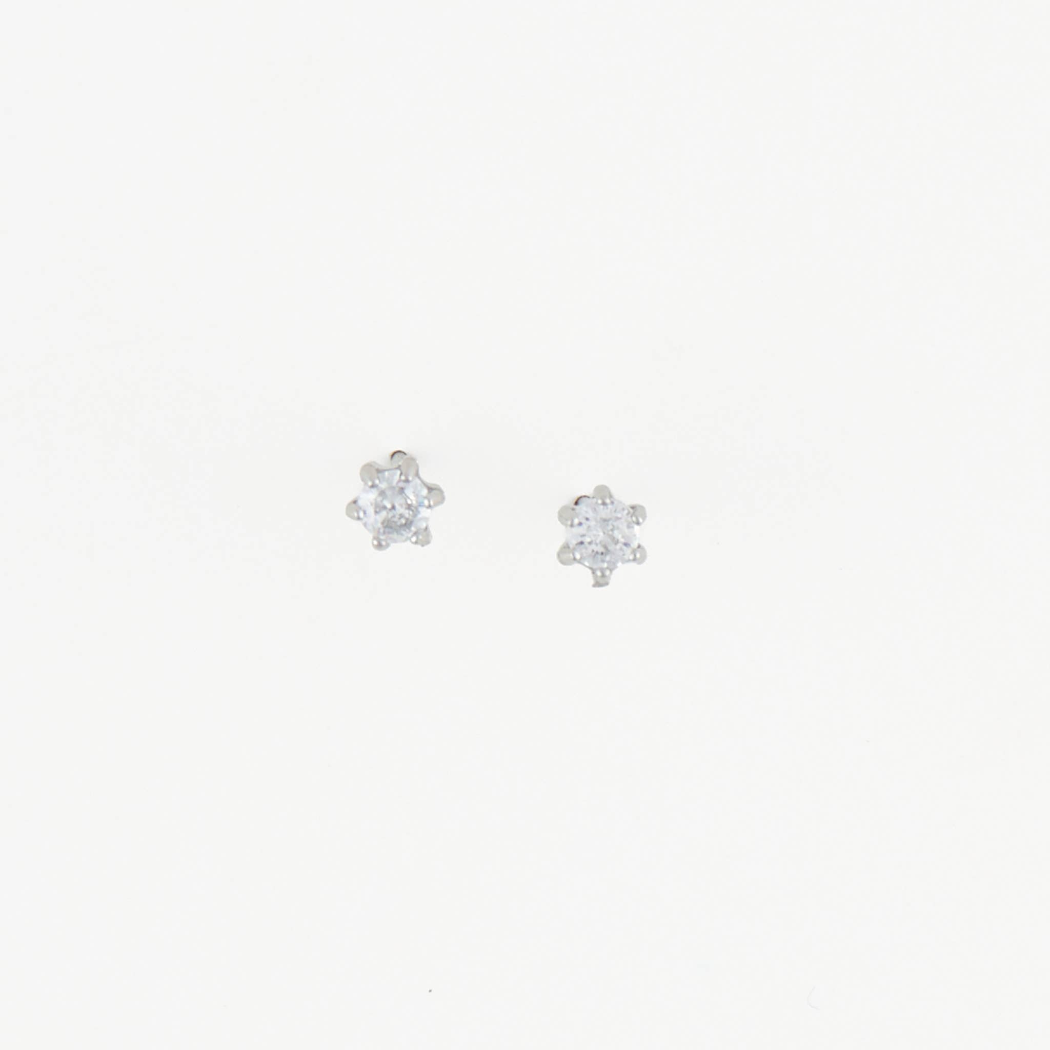 Howard's - Waterproof Earrings 3mm Round Cubic Zirconia Stud Narelle