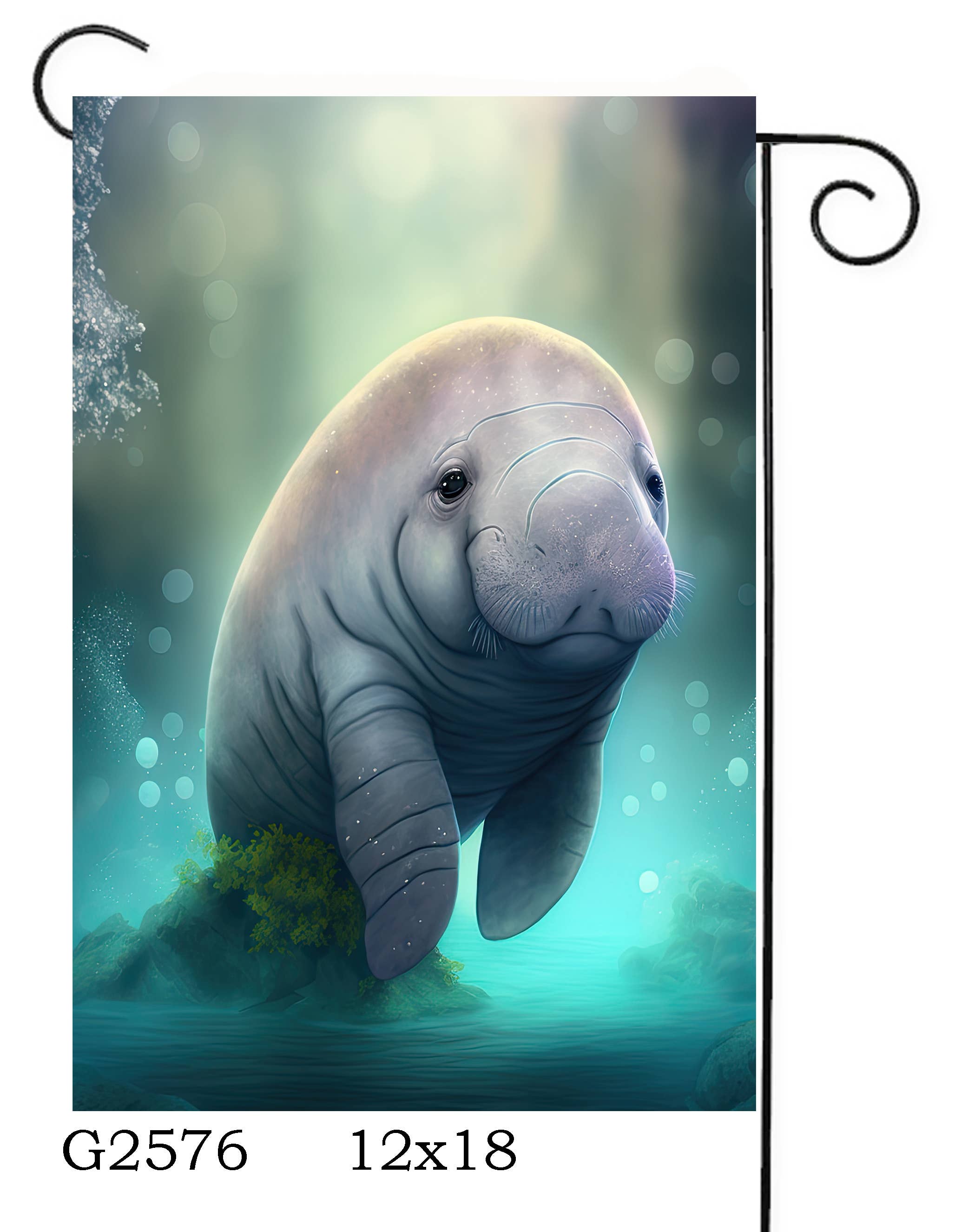 Manatee  Garden Flag  12x18  Double Sided ~ G2576
