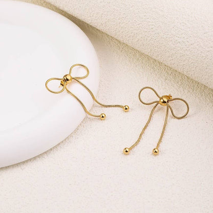 18K STAINLESS STEEL TARNISH FREE BOW EARRINGS |