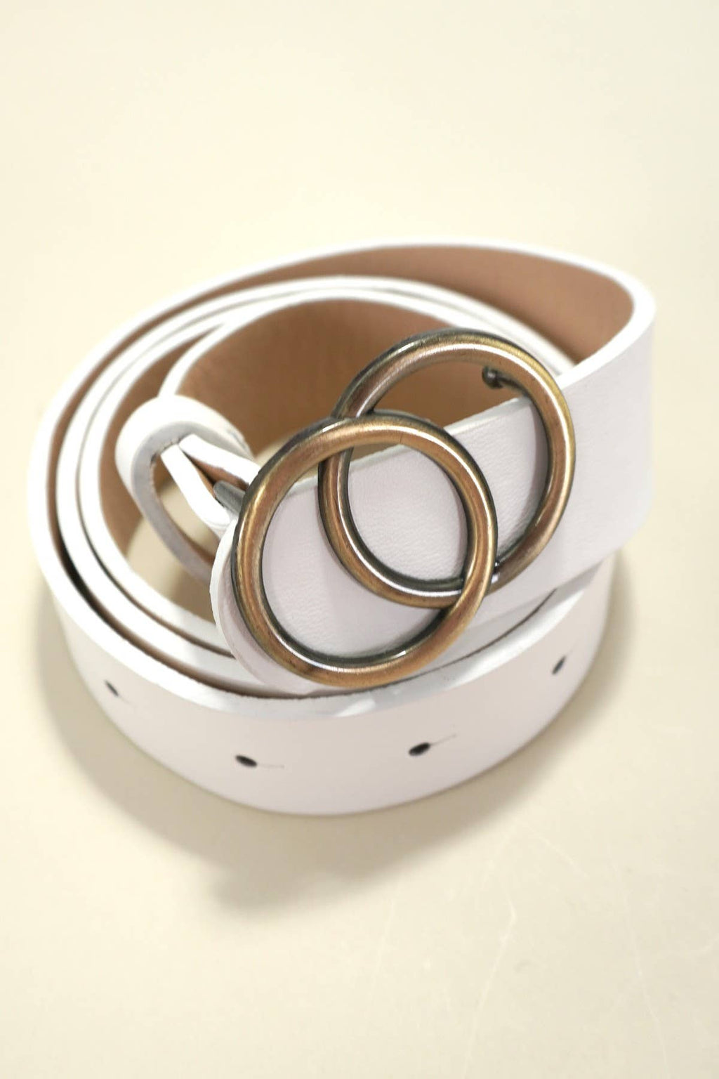 DOUBLE O BUCKLE FAUX LEATHER BELT |