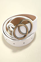 DOUBLE O BUCKLE FAUX LEATHER BELT |