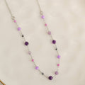 Howard's - Waterproof Necklace 15" Amethyst Bead Jewelry Narelle Dainty