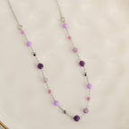 Howard's - Waterproof Necklace 15" Amethyst Bead Jewelry Narelle Dainty