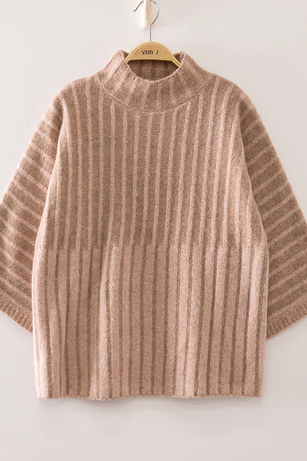 Tricia Ribbed Knit Mock Neck Sweater