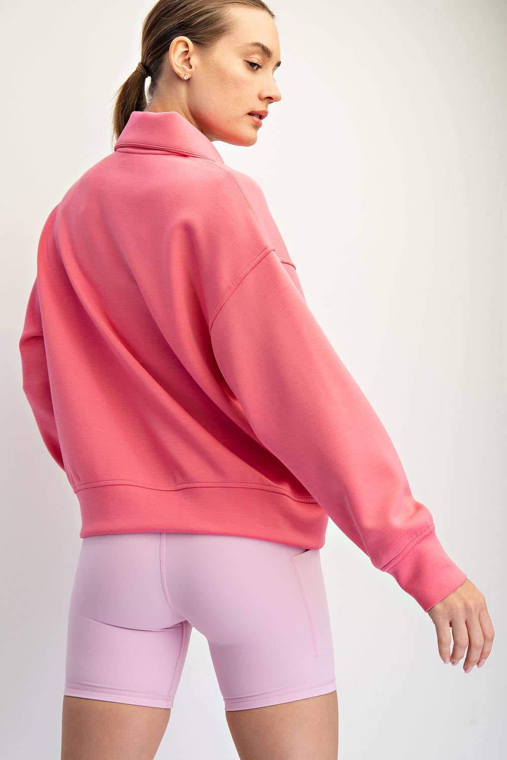 Rae Mode - MODAL SCUBA QUARTER ZIP FUNNEL NECK PULLOVER