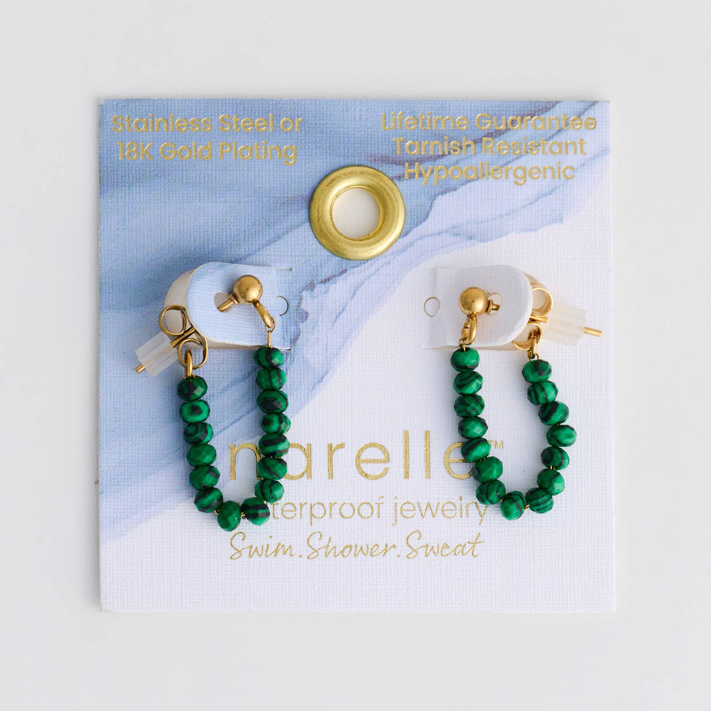 Waterproof Earrings Genuine Pearl Beaded Drop Narelle Gold