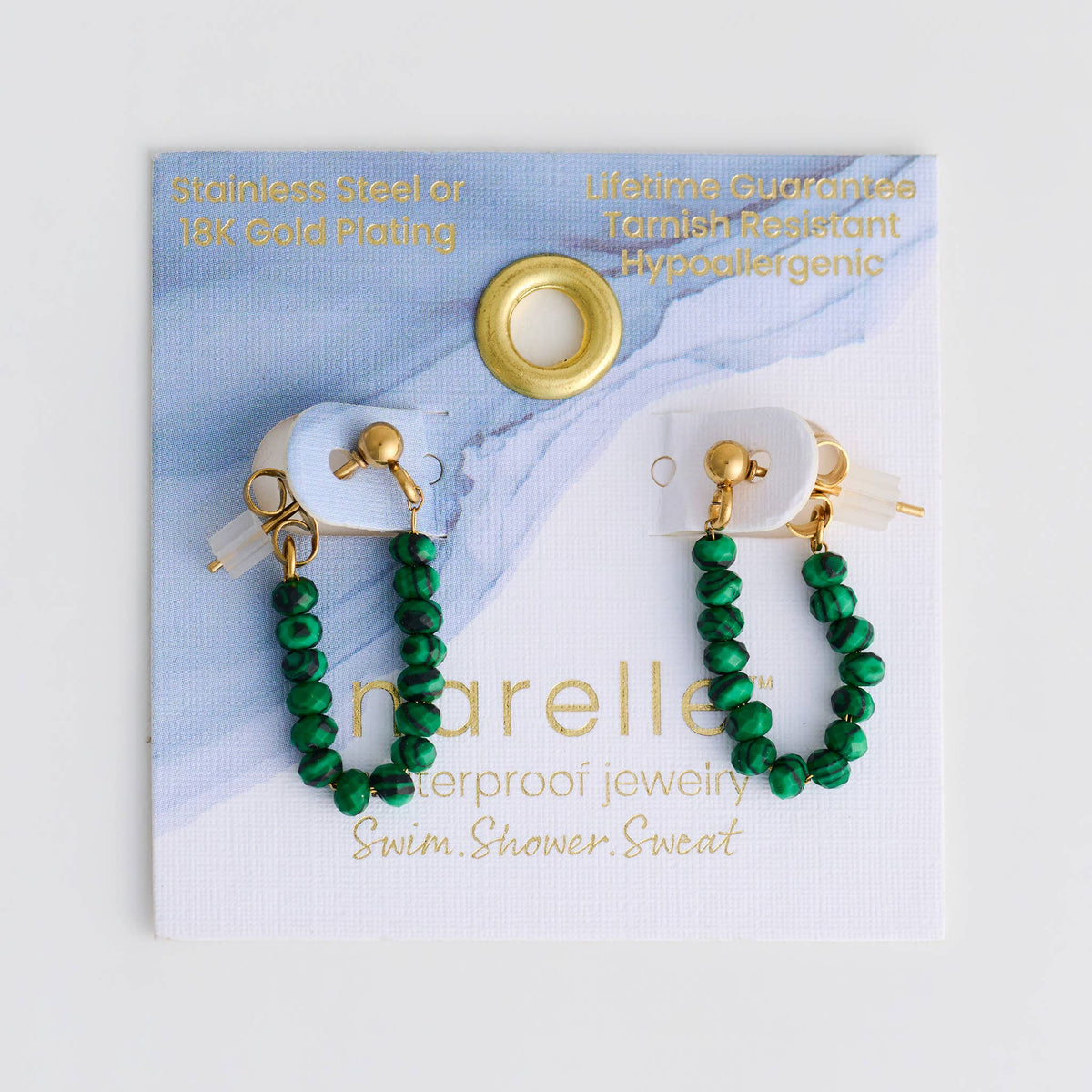 Waterproof Earrings Genuine Pearl Beaded Drop Narelle Gold