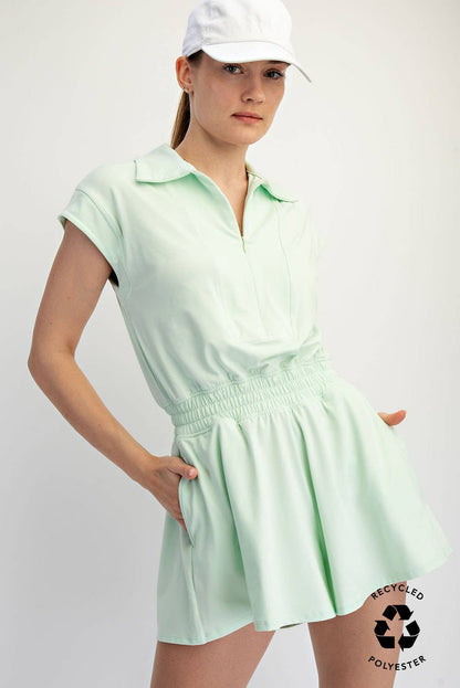 Rae Mode - BUTTER SHORT SLEEVE QUARTER ZIP ROMPER