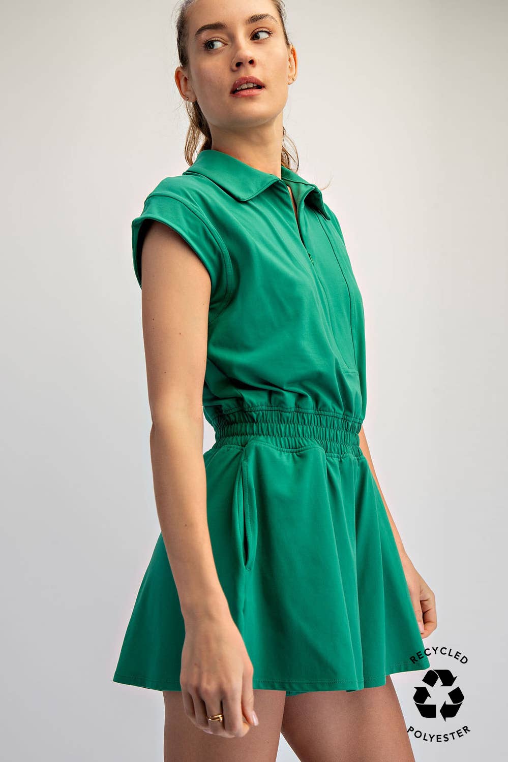 Rae Mode - BUTTER SHORT SLEEVE QUARTER ZIP ROMPER