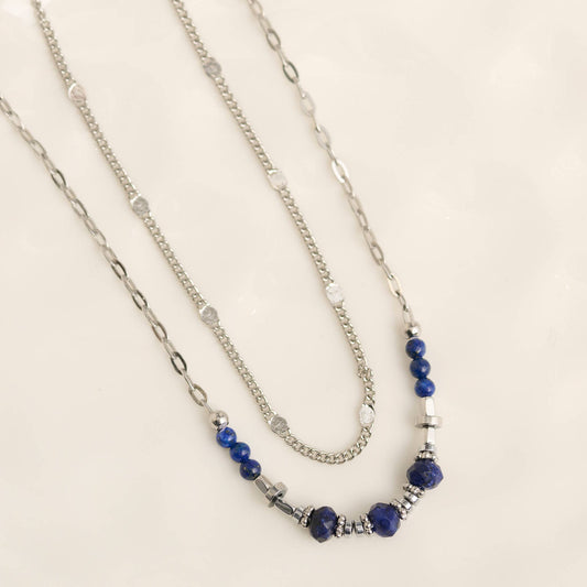 Howard's - Waterproof Necklace 15" Layer Lapis Station Jewelry Narelle
