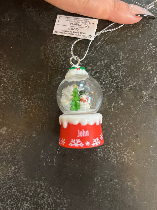 John Mini Snow Globe Ornament