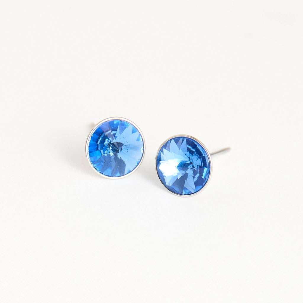 Howard's - Waterproof Earrings Rivoli Crystal Studs in Stainless Steel