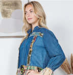 Western Boho Chic: Patch Pocket Cropped Denim Jacket