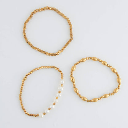 Howard's - Narelle Waterproof Multi Genuine Pearl Stretch Bracelet Set