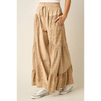 mittoshop - PATCHWORK MIXED PRINT WIDE LEG PANTS
