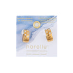 Howard's - Waterproof Earrings Inlay Cubic Zirconia Hoops Gold & Steel