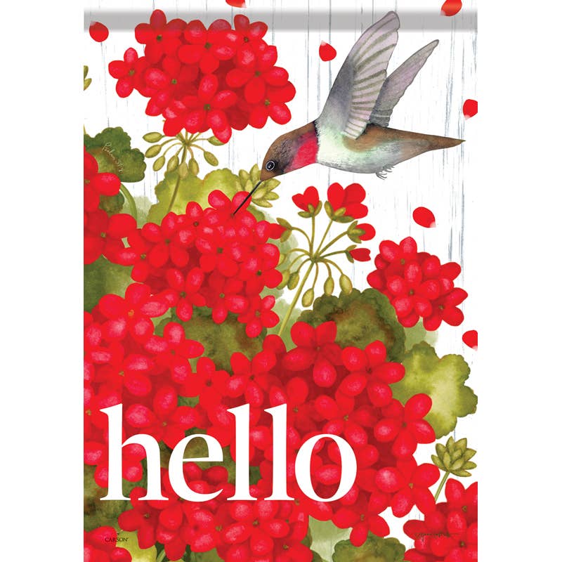 FlagTrends by Carson - "Hello Hummingbird" Dura Soft™ Garden Flag