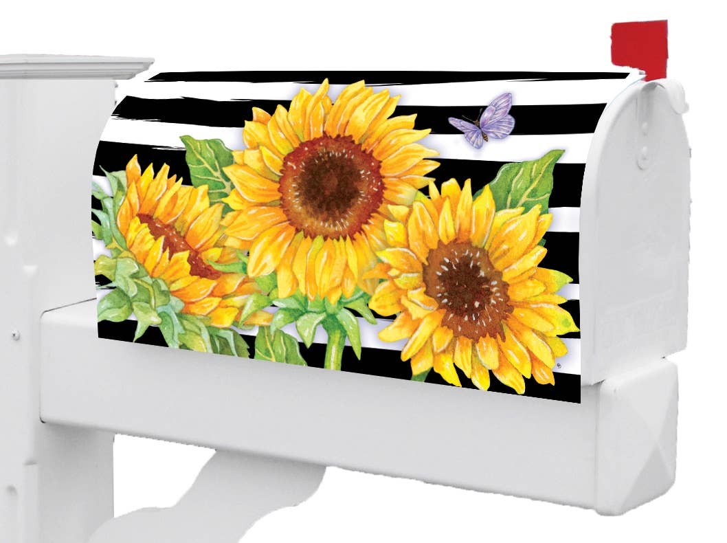 Custom Decor - Mailbox Makeover-Sunflower Stripes