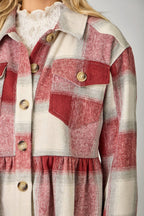 Perfect Peplum Fringe Plaid Jacket