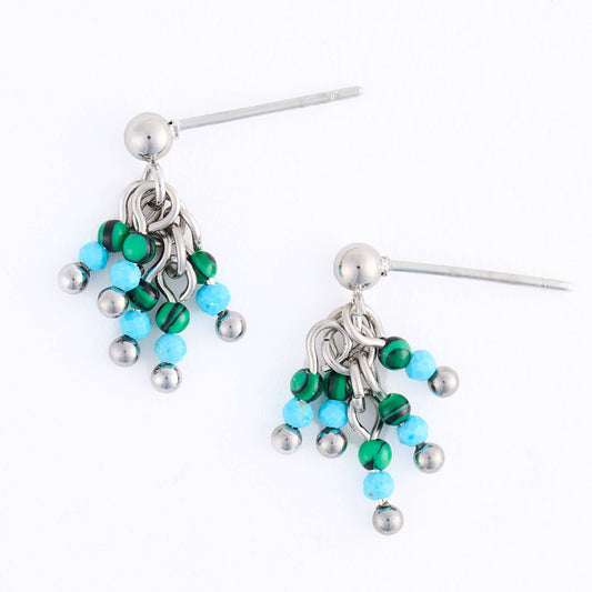 Howard's - Waterproof Earrings Fringe Drop Amazonite Narelle Silver