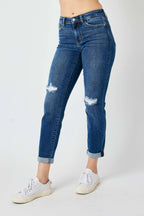 Judy Blue Jeans - Mid Rise Distressed Slim Jean