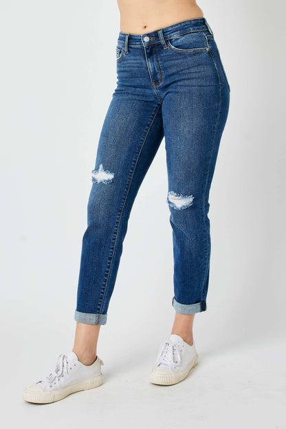Judy Blue Jeans - Mid Rise Distressed Slim Jean