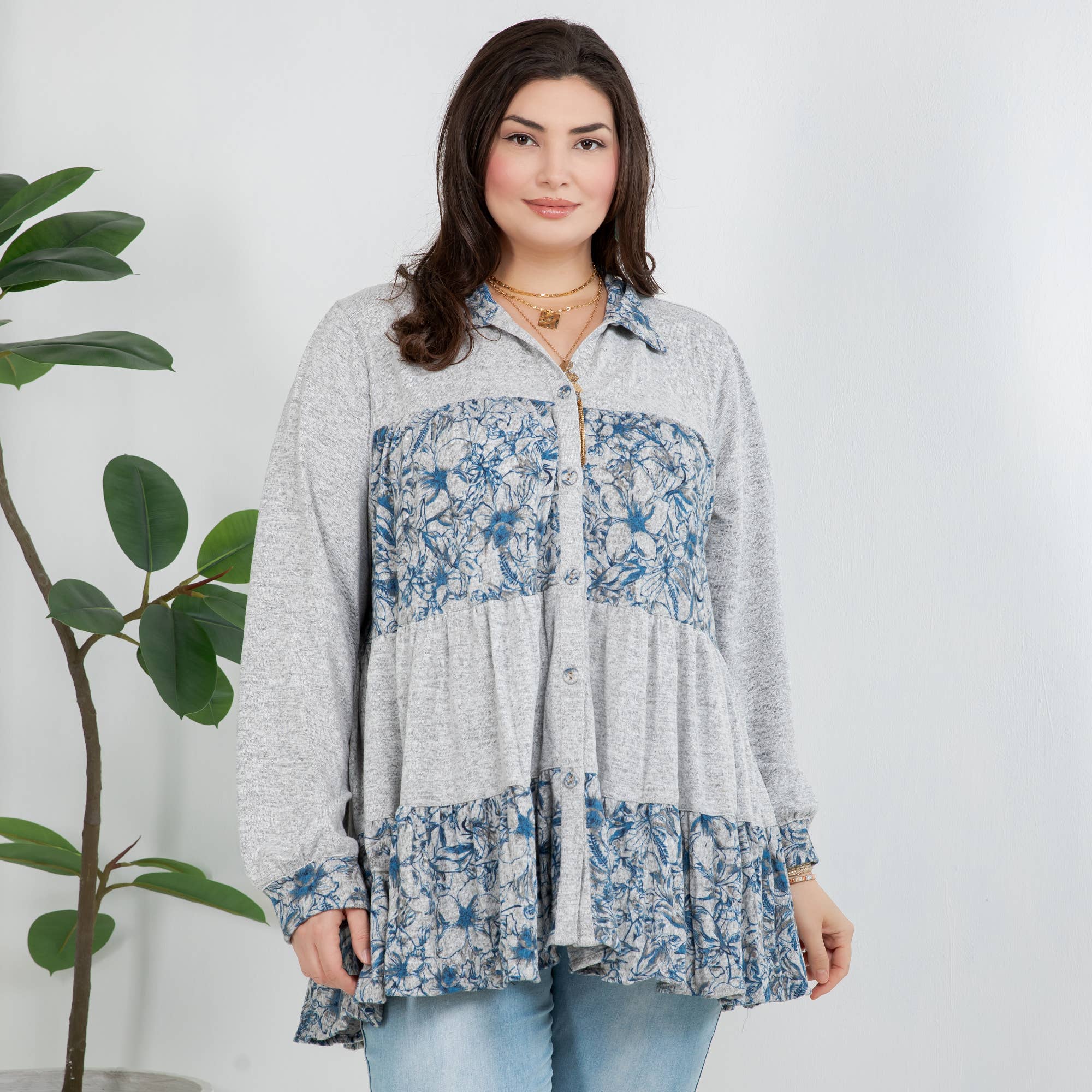 Young Threads - Limited Edition Sweater Knit Jhabla Top with Graceful Tiers