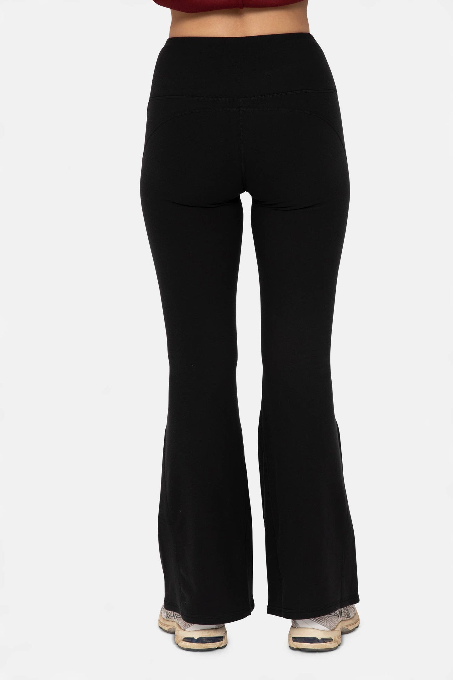 Mono B - High Waisted Flared Fleece Leggings