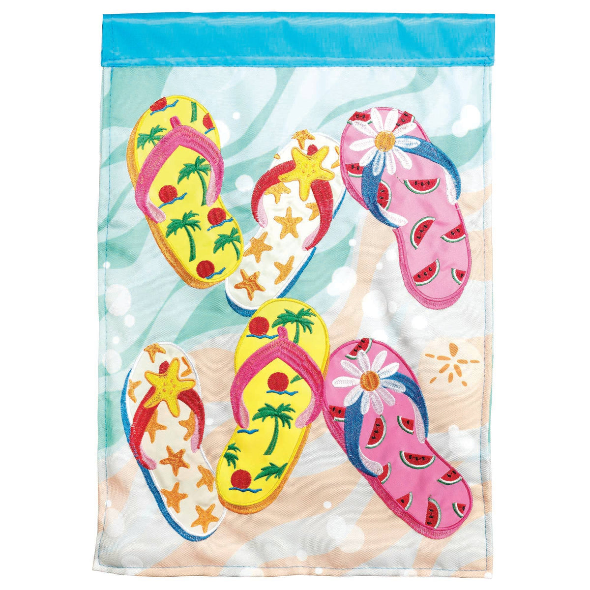 FLIP FLOPS APPLIQUE GARDEN FLAG