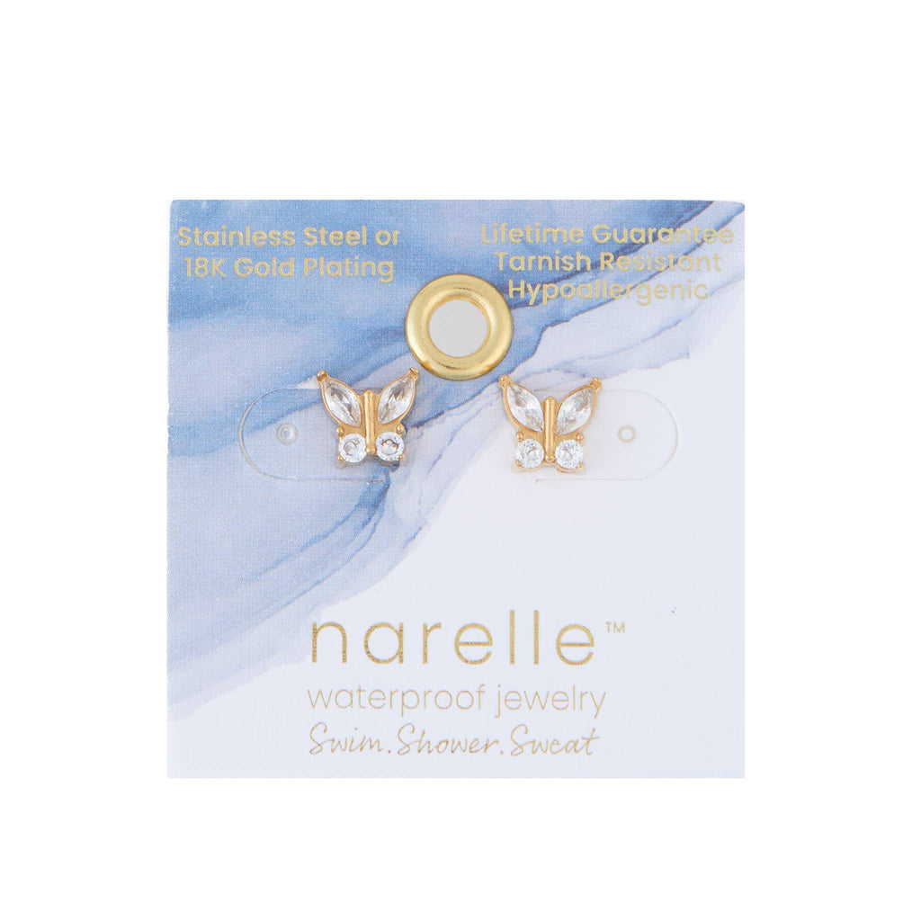 Howard's - Waterproof Earrings Narelle Cubic Zirconia Butterfly Stud
