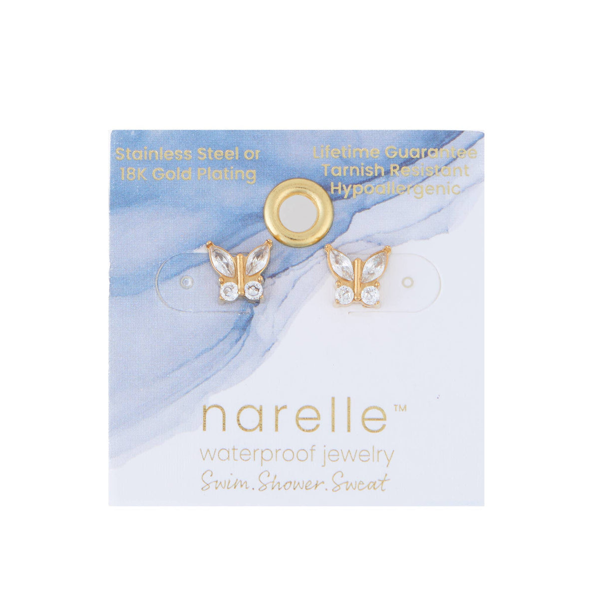 Howard's - Waterproof Earrings Narelle Cubic Zirconia Butterfly Stud