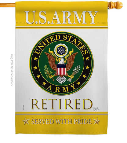 Two Group Flag Co - US Army Retired Military Retirement Veteran Decor Flag
