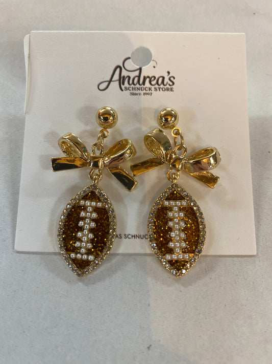 Football Bow Earrings